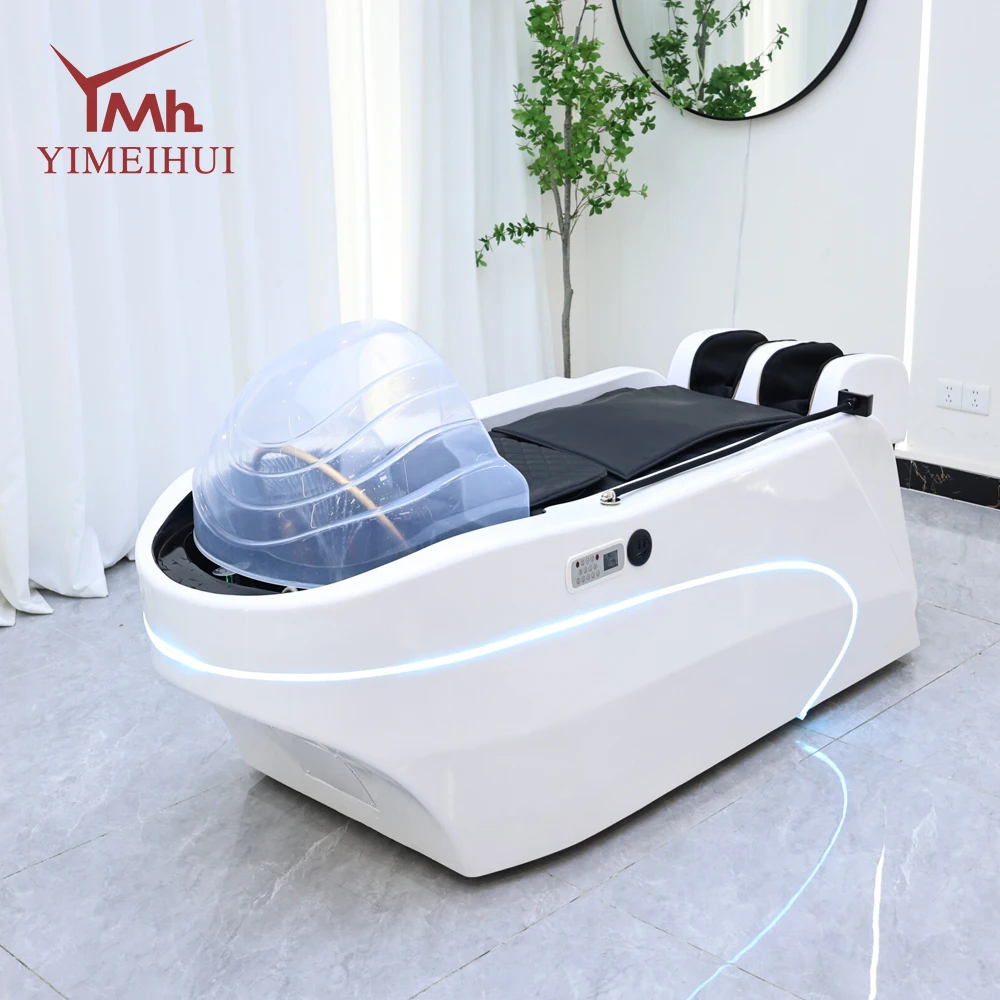 

Luxury Salon Electric Massage Shampoo Beds Head Spa Hair Salon Lay Down Salon Sink Washing Shampoo Bed