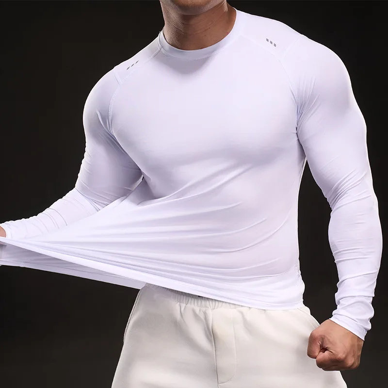 Men Slim Tops Fashion Men Breathable Quick Dry Underwear Thin Elastic Compression Fitness Wear For Winter Sport First Layer Wear