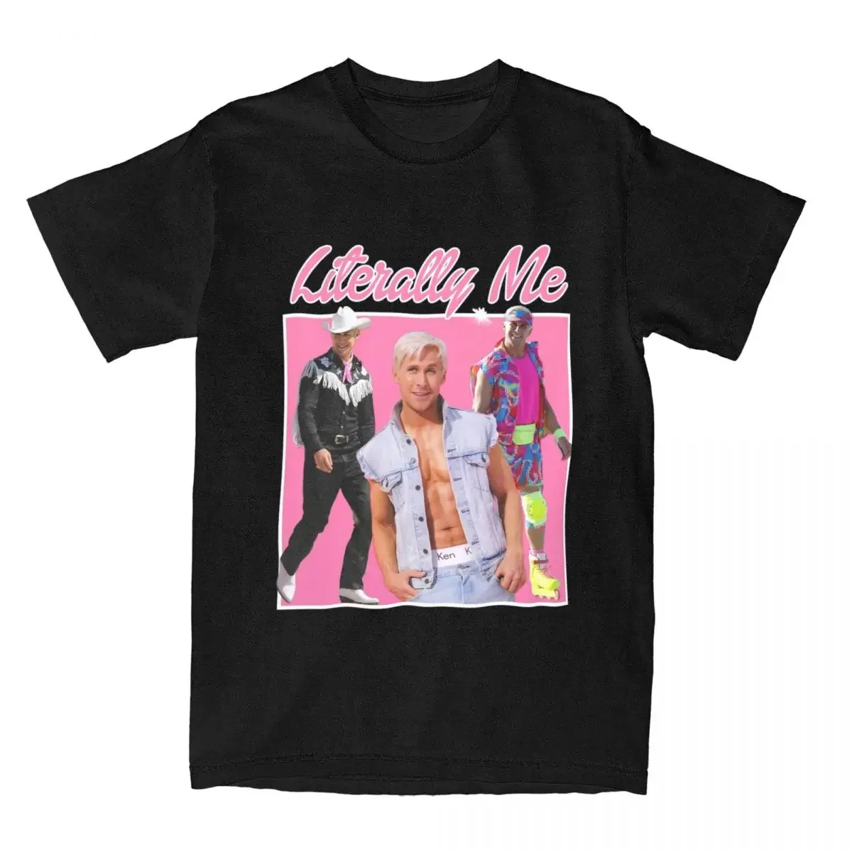 Хлопковые топы Merch, футболка, Винтажная футболка, летние мужские футболки Райан Гослинг буквально я, Мужская одежда, Винтажная Футболка