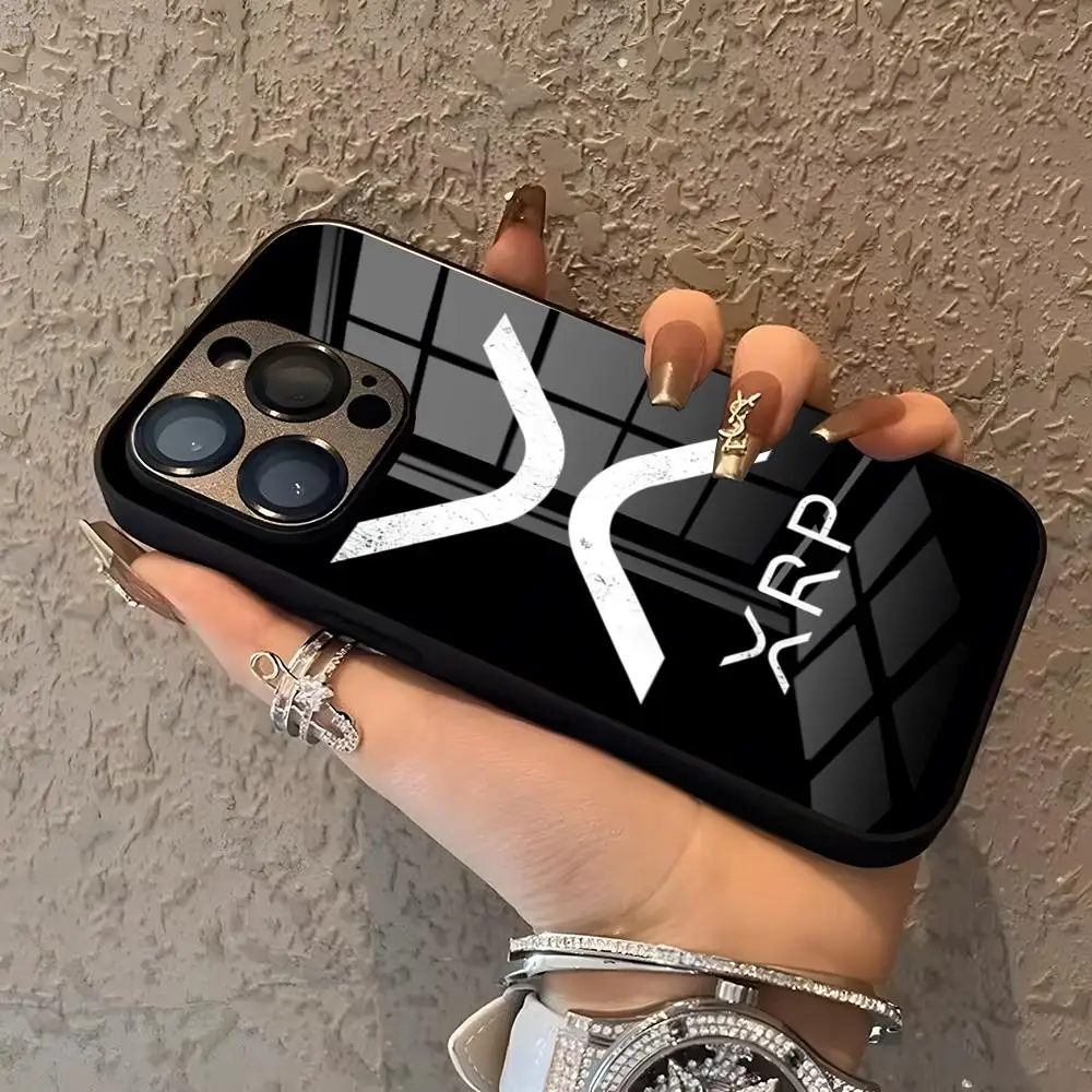 Чехол для телефона MINISO-Xrp Ripple Crypto для iPhone 15 Pro 16 15 14 13 12 11 Mini X XS XR Max 6 8 Plus SE 2024, стеклянный дизайн Cove