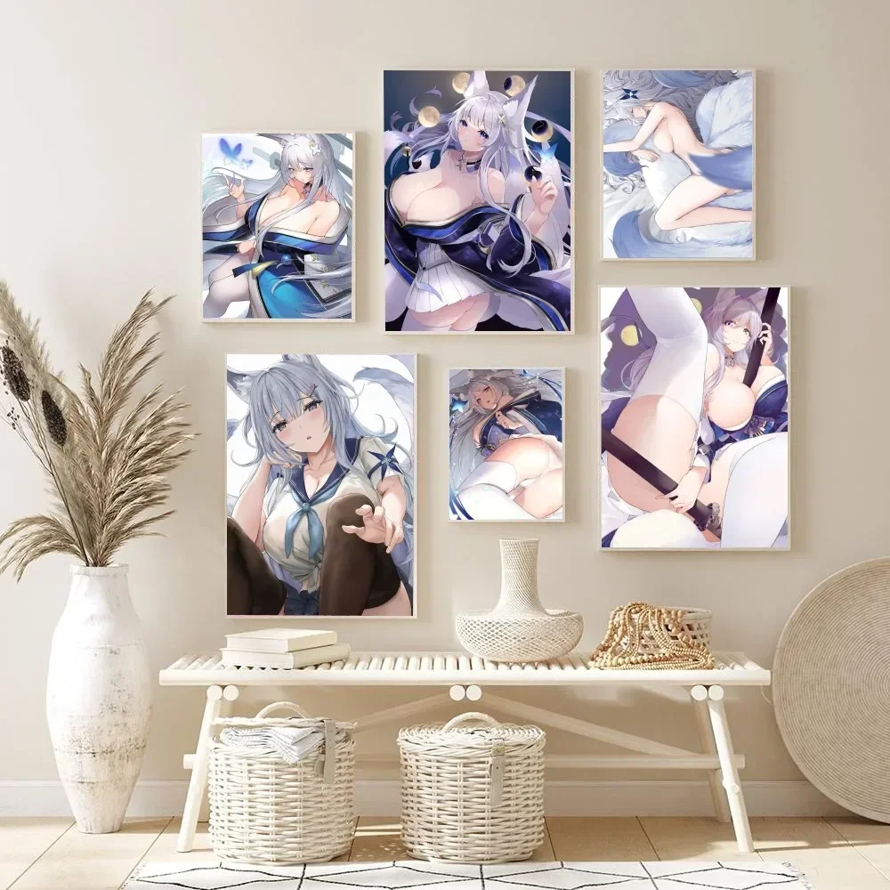 1pc Game Azur Lane Shinano Poster Art Poster Waterproof Paper Sticker Coffee House Bar Room Wall Decor