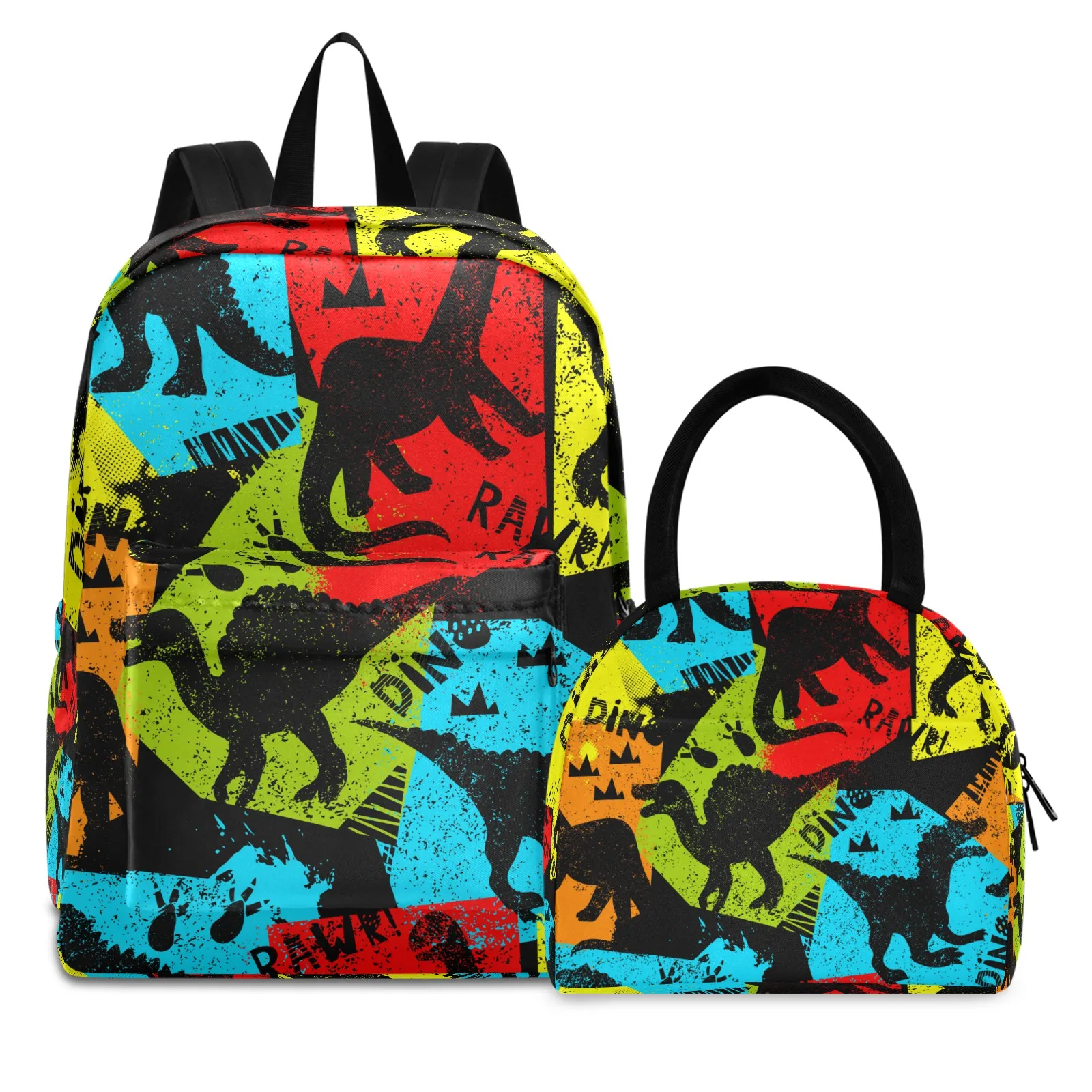 

2022 New School Bags For Teenage Girls Kids Dinosaur Print Children Student Backpack Teen Shoulder Bag Child Schoolbag lunch Bag