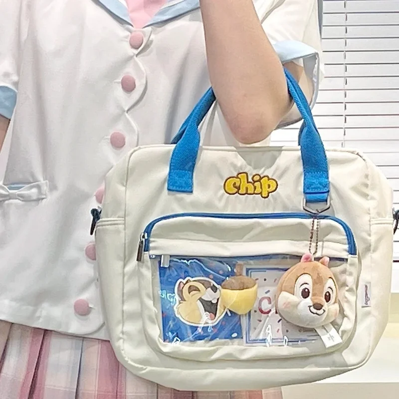 Potdemiel ديزني لوسو الطنانة رقاقة ويني ذا بوه حقيبة كمبيوتر ذات سعة كبيرة مع قلادة قطيفة حقيبة يد رائعة حقيبة كروسبودي