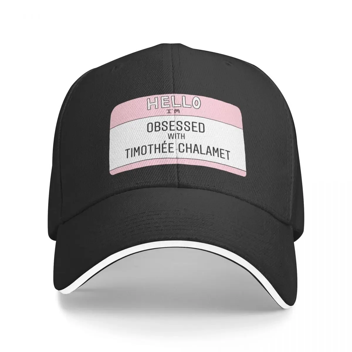 

Timothée Chalamet Name Tag Baseball Cap Vintage derby hat Anime Custom Cap Women's Golf Wear Men's