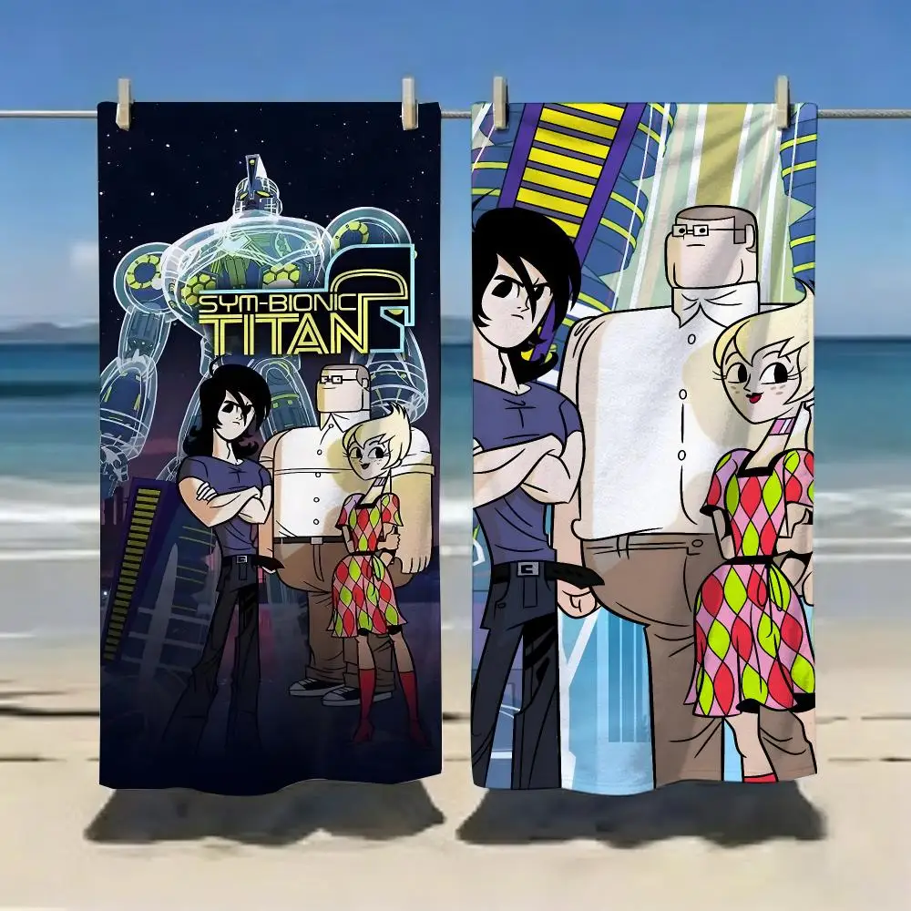 Mecha Cartoon S-Sym Bionic Titan Towel Microfiber soft Beach Towel for Travel Fitness Sauna Bathing Camping
