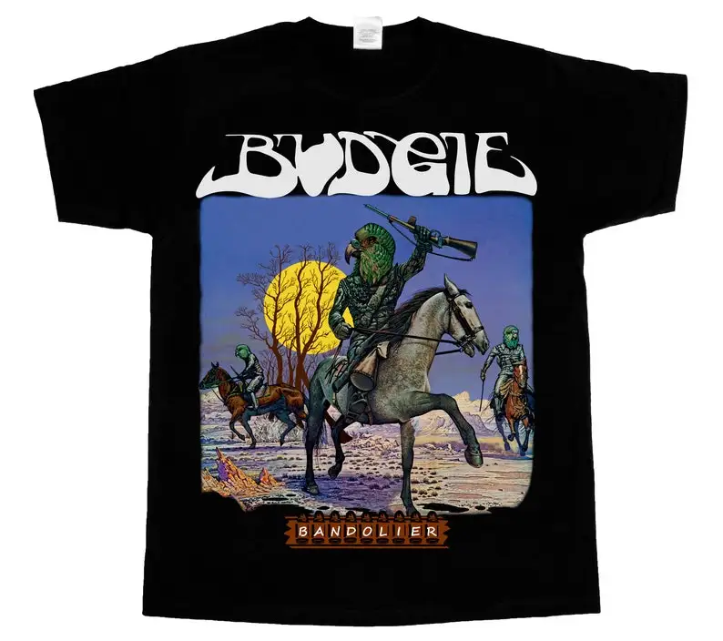 

budgie bandolier'75 short long sleeve black t-shirt 3XL 4XL