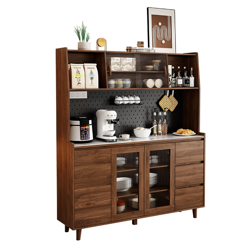 

Solid wood dining side integrated high cabinet against the wall, modern and simple, living room locker