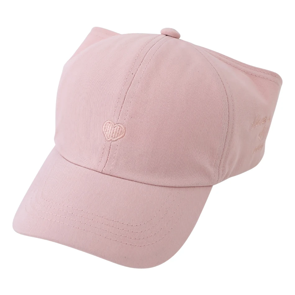 

Kids Love Print Baseball Cap Sun Hat with Ponytail Hole Adjustable Summer UV Protective Outdoor Children Cap