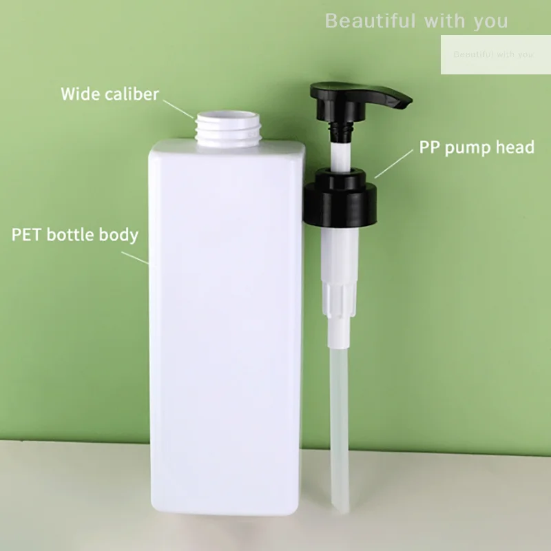 1 pz 400 ml dispenser di sapone quadrato etichette impermeabili riutilizzabili bottiglia vuota sapone per le mani lozione liquida shampoo balsamo contenitore