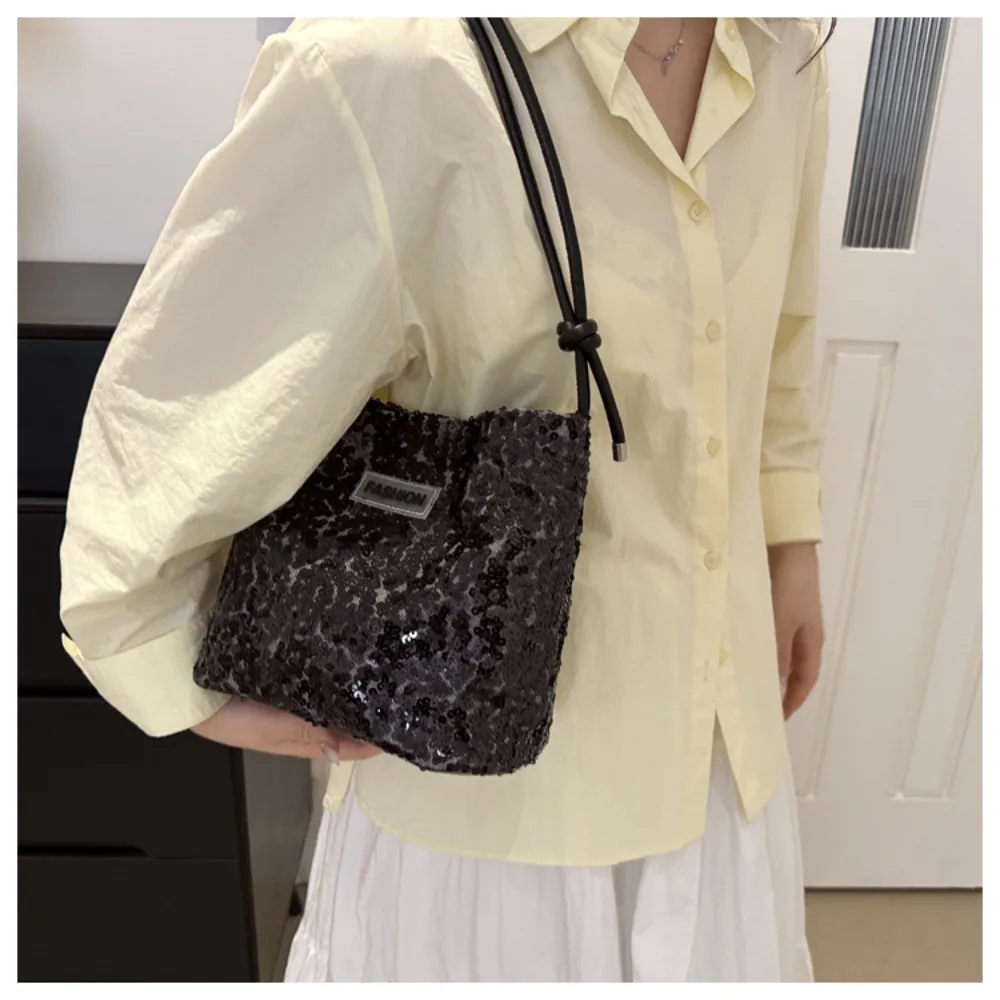 Handbag Sequins Shoulder Bags Shiny Underarm Bag Sequins Bucket Bag Crossbody Bag Messenger Bag Tote Bag Party