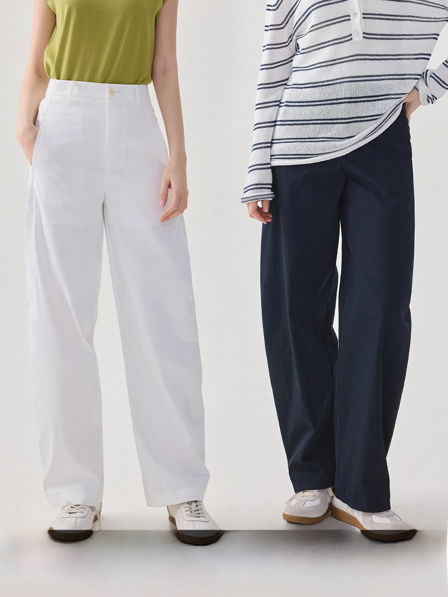 

Casual Loose Wide Leg Pants Women's Spring New Sle Faionable Simple Silhouette Arc ape Pants Polyester Fiber l Waist