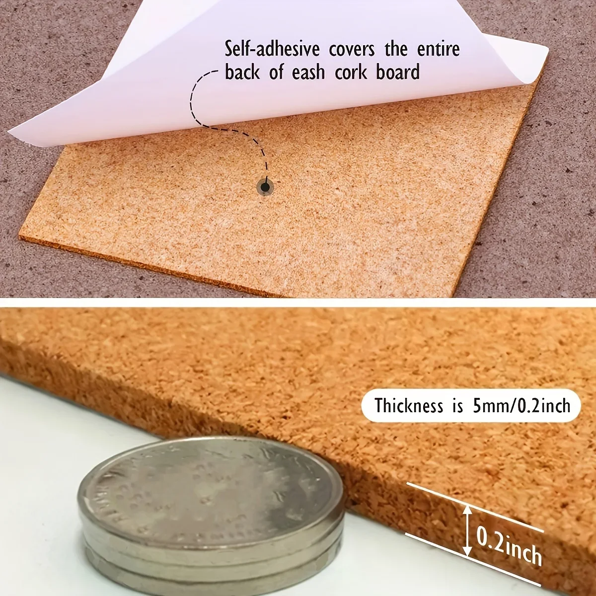 30 سنتيمتر/11.8in مربع فرملس لوحة الفلين ذاتية اللصق ديكور صور جدار عرض إشعار لوحة إبرية لديكور مكتب المنزل