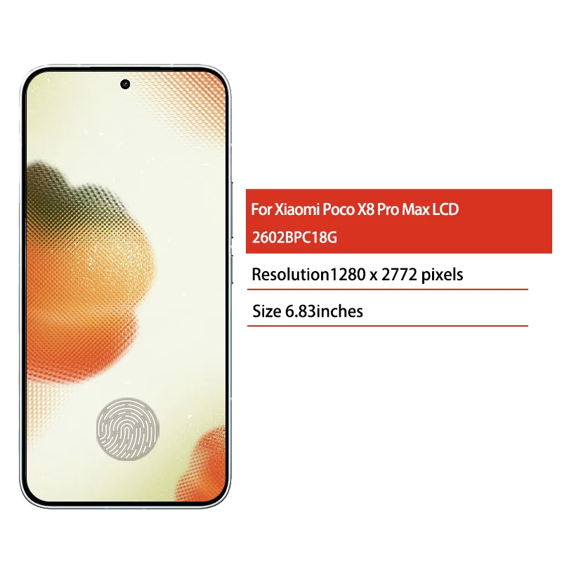 6.83'' AMOLED For Xiaomi Poco X8 Pro Max LCD Display Touc Screen Digitizer For POCO X8Pro Max 2602BPC18G Display Parts