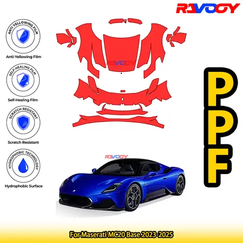 For Maserati MC20 Base 2023-2025 Glossy Matte Black Precut front PPF Kit Paint Protection Film