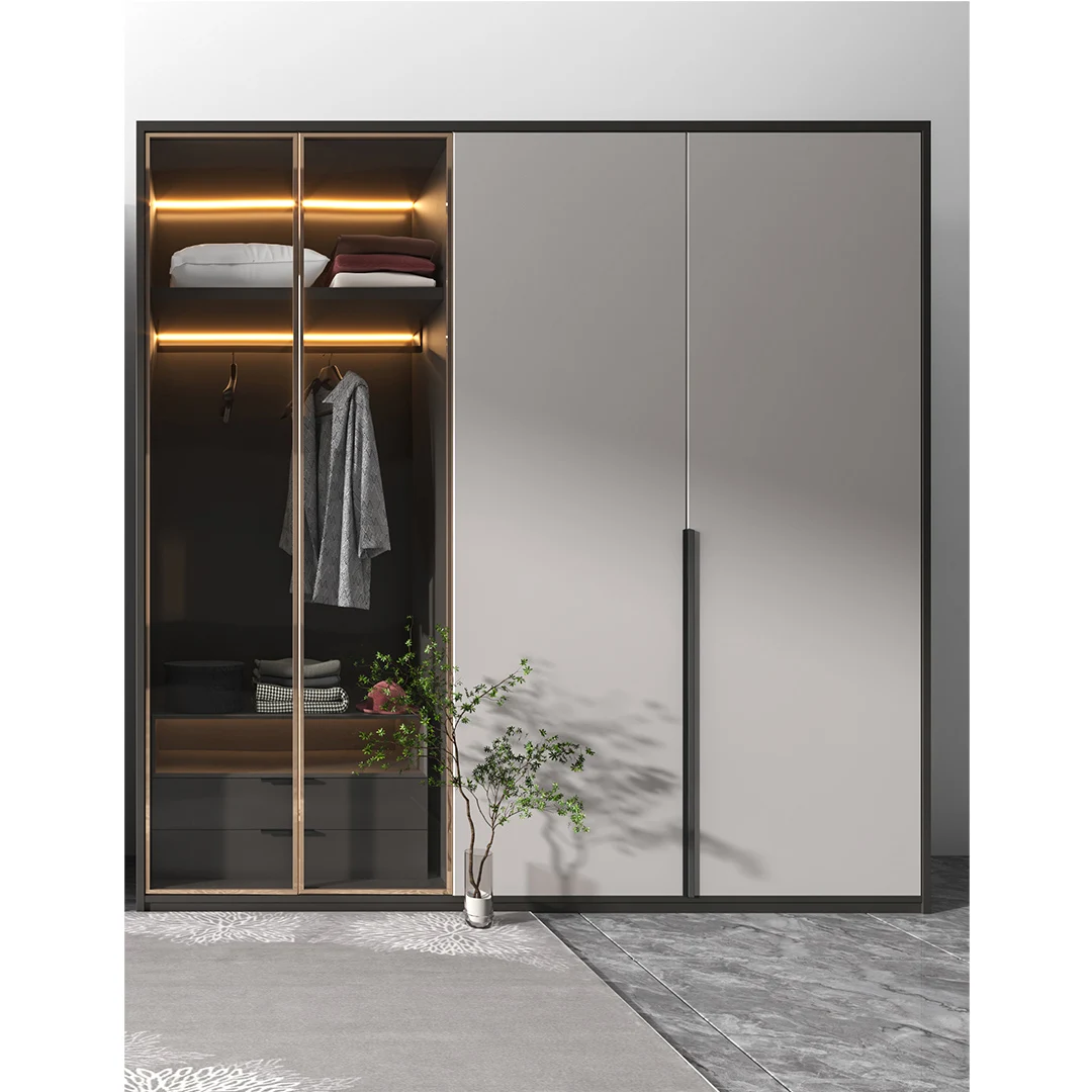 New Chinese Style Whole House Custom Wardrobe Open Cloakroom Wardrobe Overall Walk-in To The Top Source Factory Custom