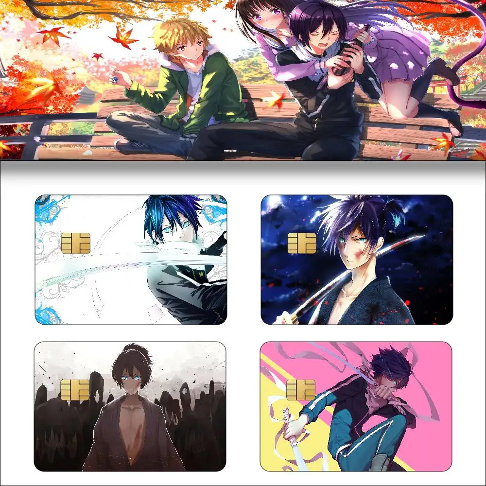 Anime Noragami 1 Set Of 4 Pcs Sticker Film Skin Cover Case For Small Large No Chip Debit Credit Card Front Side