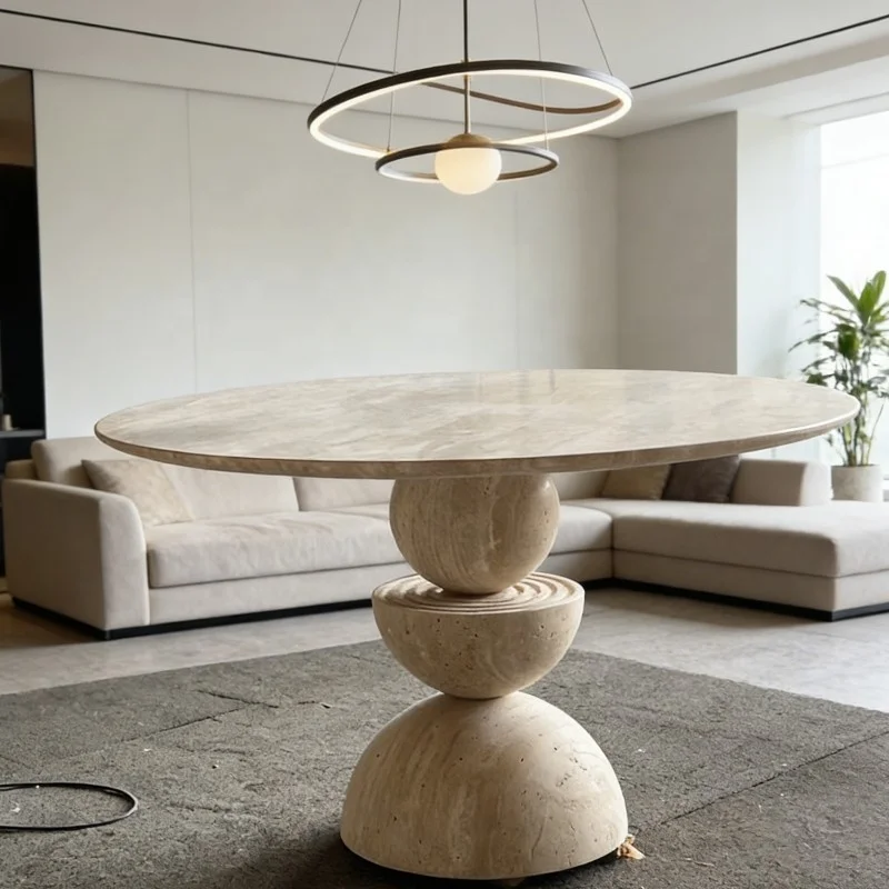 ✿p Wholesale Natural Travertine Stone Console Table Natural Stone Entryway Furniture Manufacturer for Villa
