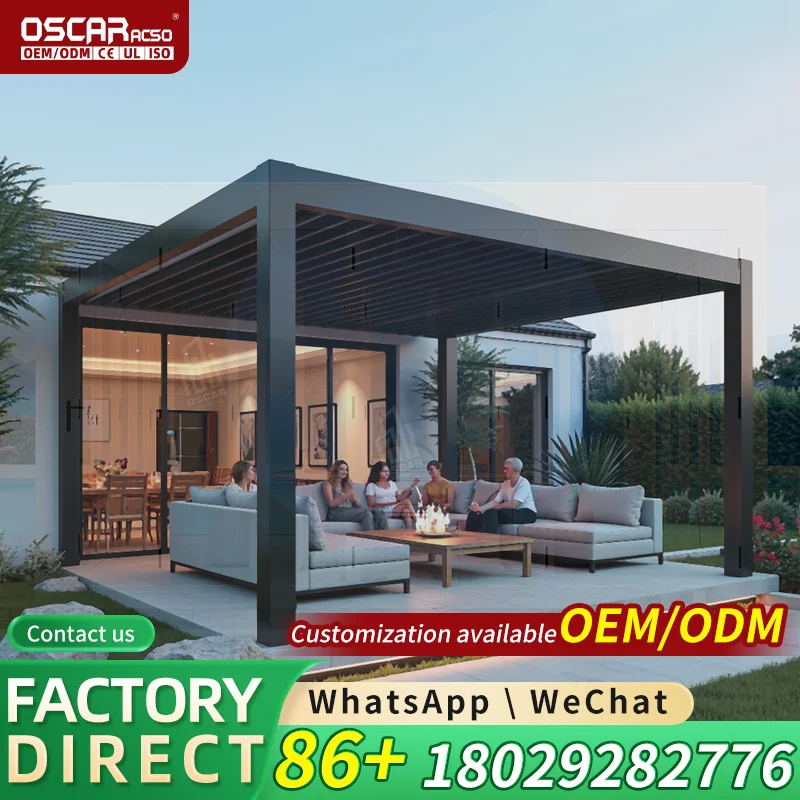 Hot Sale Modern Aluminum Sunroom Outdoor Car Parking Waterproof Structure pergola