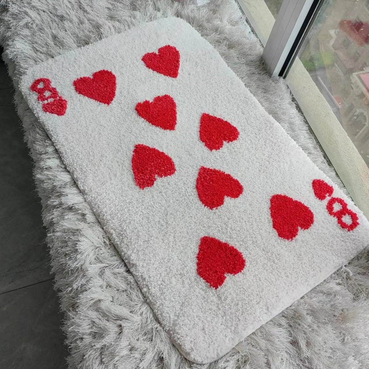 Tufting Poker Card Bathroom Mat No. Eight Rug Carpet Living Room Tapis Toilet Floor Door Pad Soft Anti Slip Dorm Home Decor