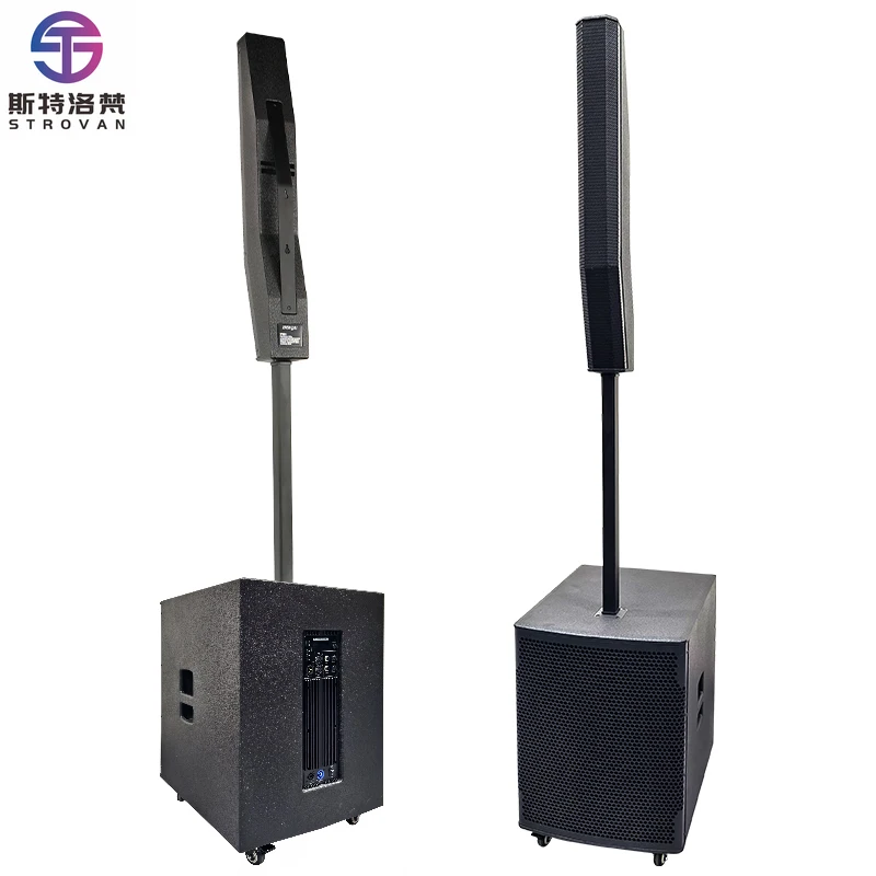 Praktisches Raddesign, 15-Zoll-Profi-Lautsprecher, DSP, Outdoor, Indoor, DJ, Bühne, aktive Array-Säulenlautsprecher, PA-System
