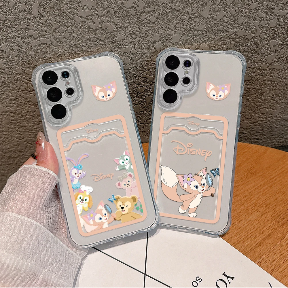 Anime StellaLou LinaBell Card Hold Phone Case For Samsung S24 S23 S22 S21 S20 FE Plus Ultra M33 M53 M54 5G Anti-fall Clear Cover