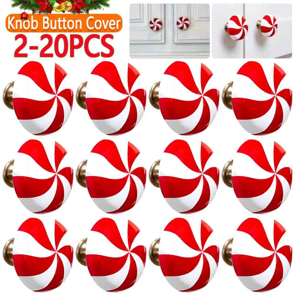 2-20Pcs copertura della manopola della porta dell\'armadio coperture della manopola di natale comò tira l\'albero di natale creativo appeso caramelle