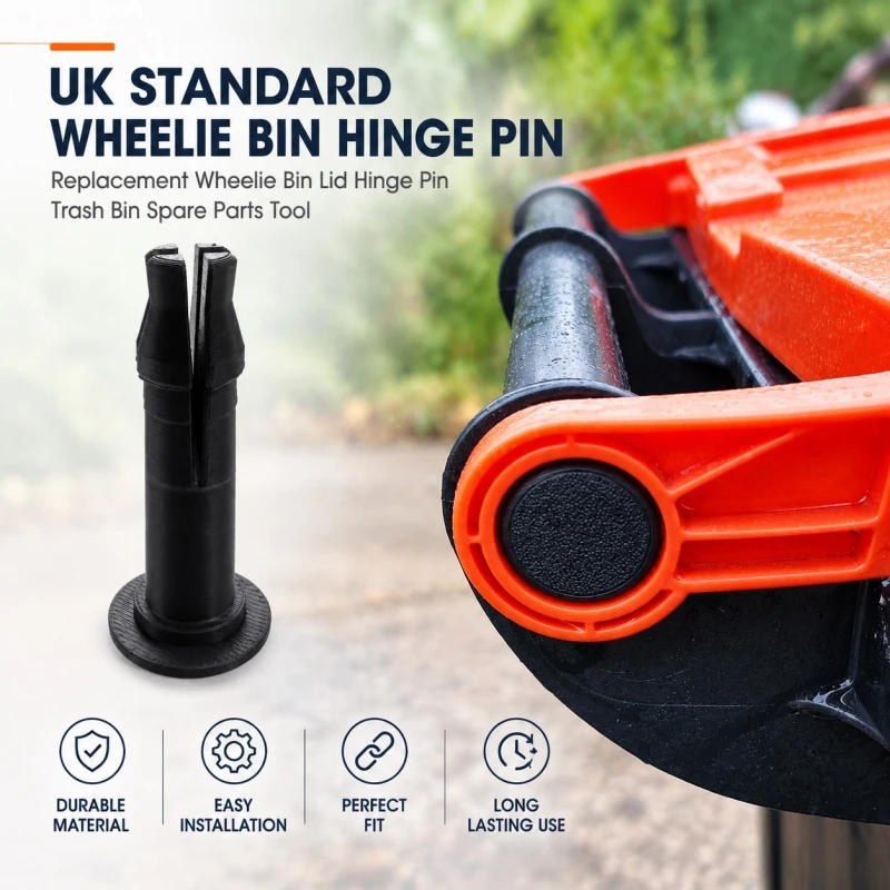 UK Standard Wheelie Bin Hinge Pin Replacement Wheelie Bin Lid Hinge Pin Trash Bin Spare Parts Tool
