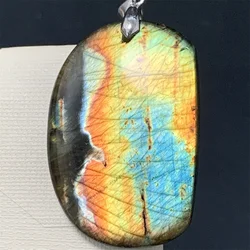 Neon Glow Natural Labradorite Pendants Rare Purple Orange Rainbow Light Healing Beads 925 Silver Women Unusual Jewelry AAAAAAAAA