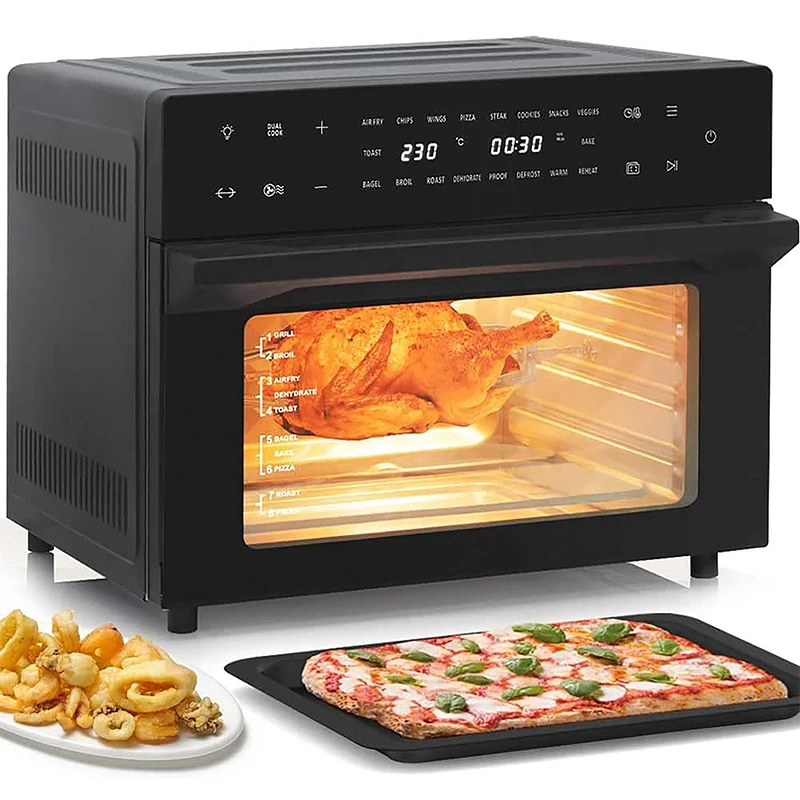Kitchen 1800W Smart Air Fryer Oven, Electric Grilled Chicken Pizza Oven 32QT 18 in 1 Convection Air Fryer Toaster Combination