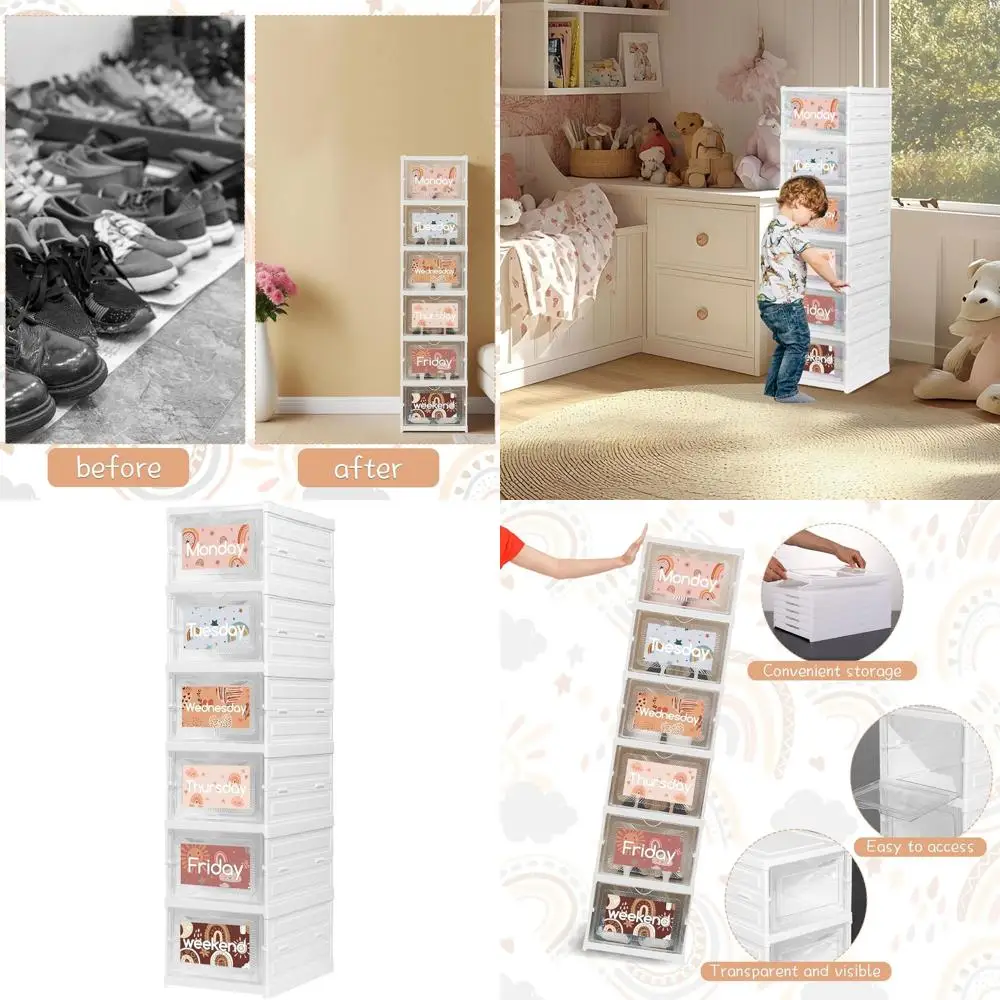 

Органайзер для детских вещей на 6 отделений с креплением на дверь для удобного хранения в шкафу