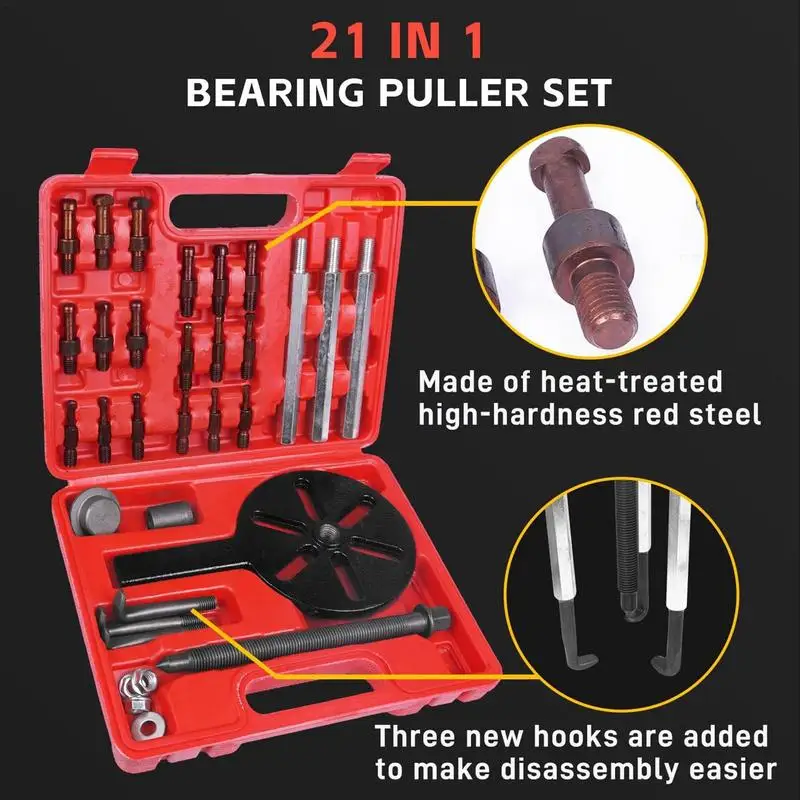 Inner Bearing Puller Professional 21 In 1 Bearing Disassembly Puller Multi-function Gear & Bearing Removal Tool Fits More