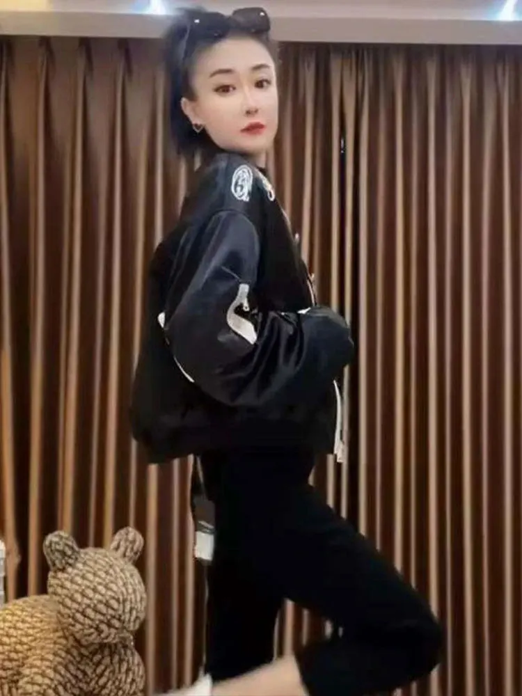 カラー ブロ オルト ジェット レディース 春秋 2025 新作 スレ ベースボールコート ジッパー開閉 ルーズフィット 軽量 アウター