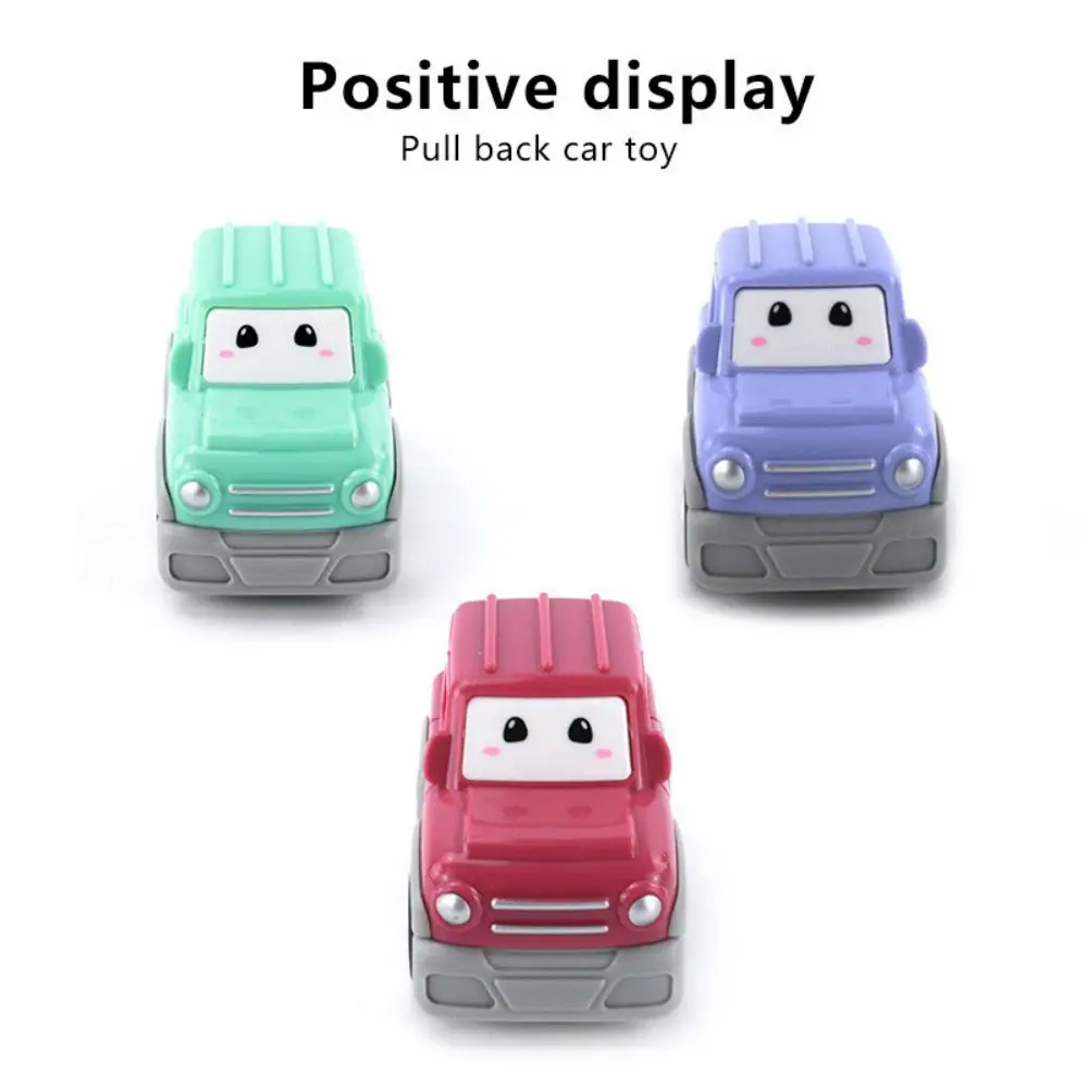 Inertial Car Kids 3 Color Q Version Simulation Off-Road Vehicle Children's Pull Back Toy Car Model Boy Birthday Gift Wholesale