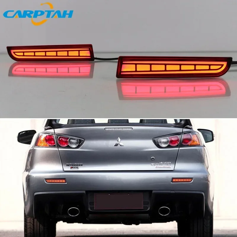 Car LED Rear Bumper Lamps For Mitsubishi ASX RVR Outlander 2011 2012 Brake Light Turn Signal Backup Reflector Lamp Taillights