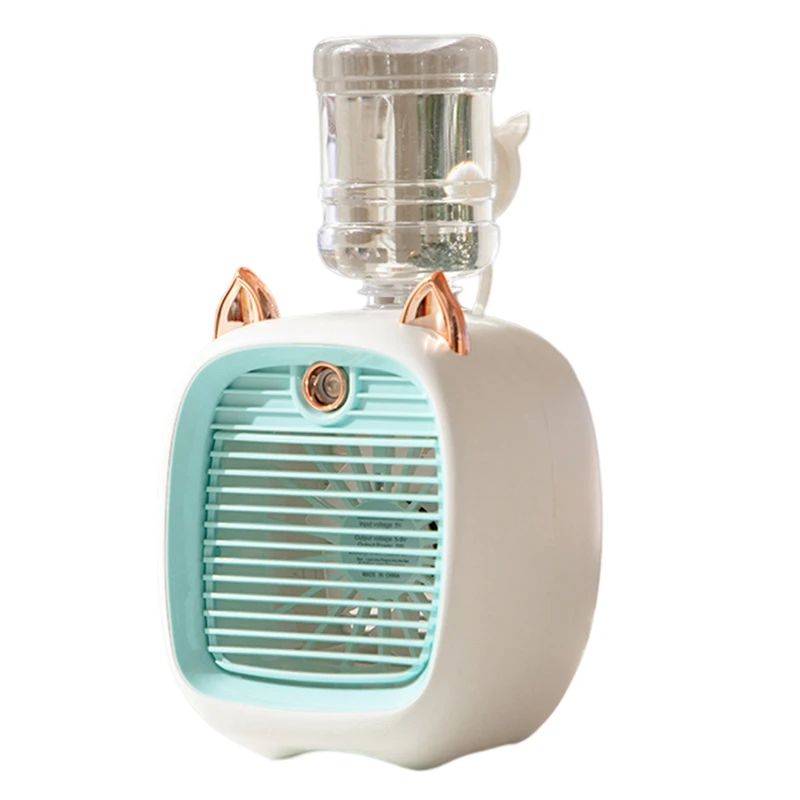 Portable Mini Air Conditioner Fan 3 Speed 2 Mode Spray Cooler For Office Home Cool Fan B Blue White
