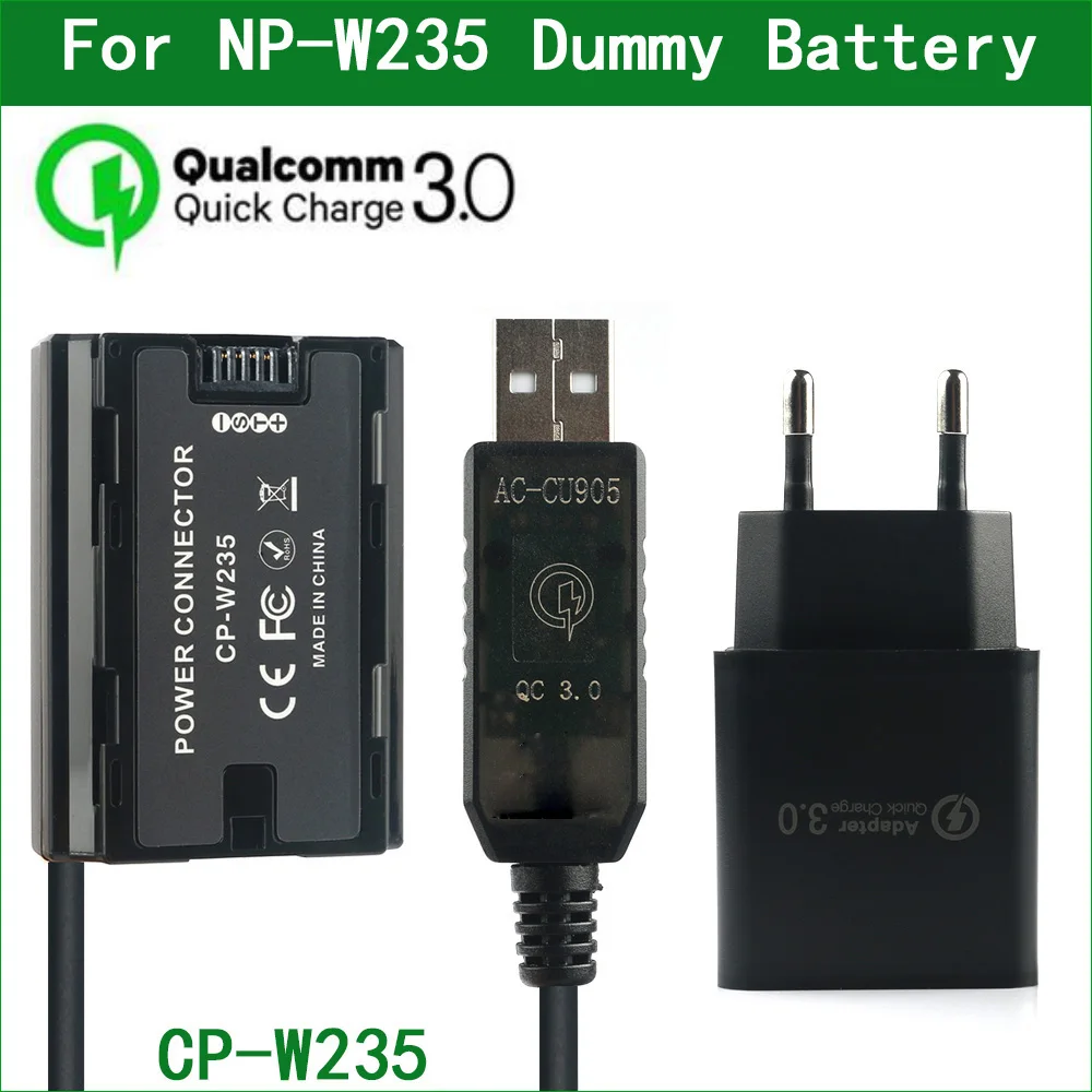 Conector de alimentación de batería ficticia NP-W235 NP W235 para cámaras digitales FUJIFILM, CP-W235, XT4, X-T4, XT5, GFX100S, X-T5, XH2S, GFX50SII
