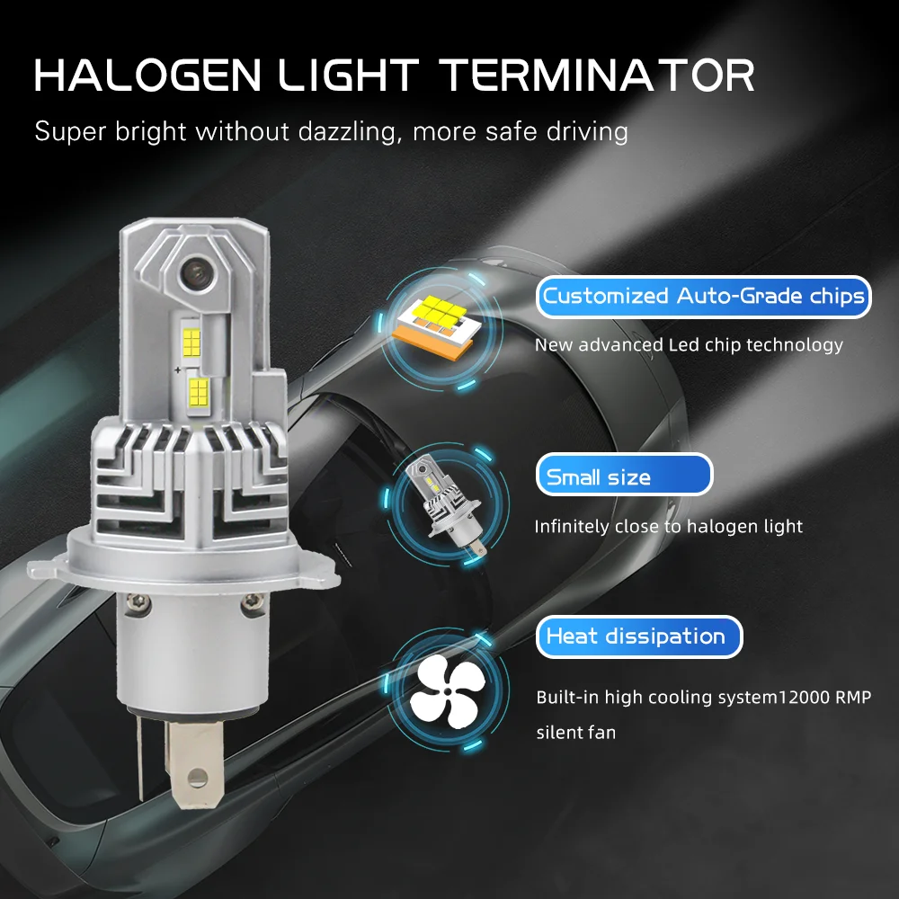 29000LM LED Car Headlight Bulb H4 H7 6000K CSP Canbus Headlamp High Low Beam Plug And Play Turbo Auto/Motorcycle Led Lamp 12V