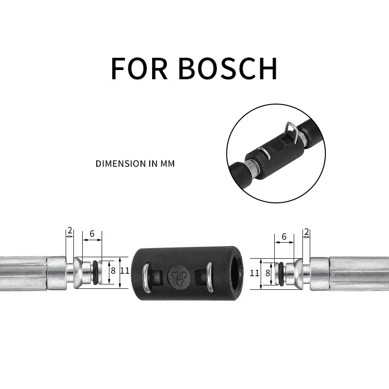 For Karcher Bosch High Pressure Water Hose Adapter Cleaning Hose Extension Connector Black Nylon Connector Auto Accessories