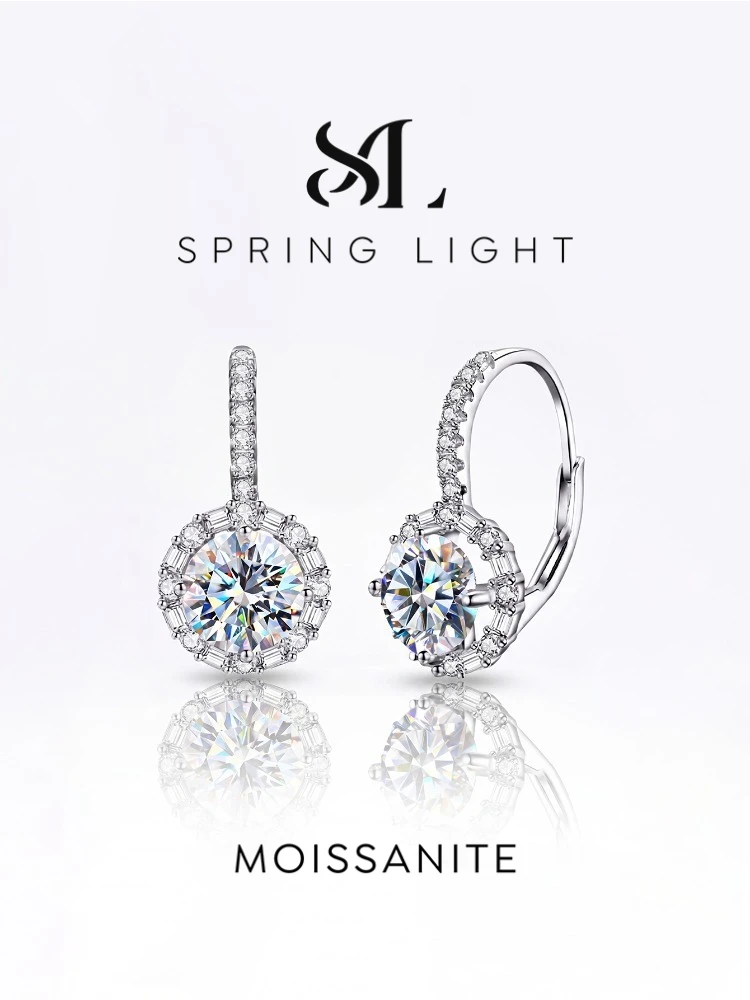 

Luxury 0.5ct Certified Moissanite Diamond Wedding Earrings for Women Gift 925 Sterling Silver Original Fine Jewelry