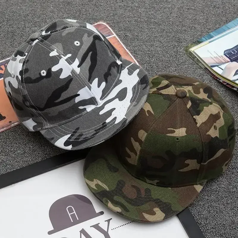Casquette de Baseball Camouflage à la mode, chapeau Hip Hop plat à rabat plat