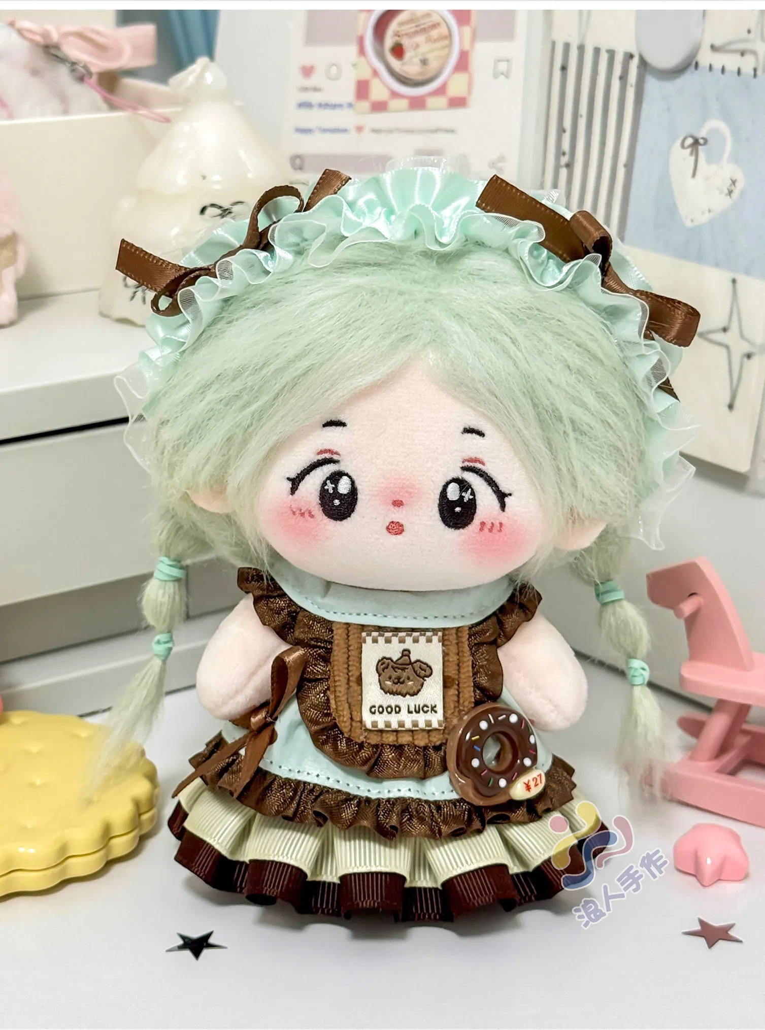 10cm Cotton Doll Clothes Mint Chocolate Strawberry Cake Series Skirt Macaron Color Palette No Attribute Clothing