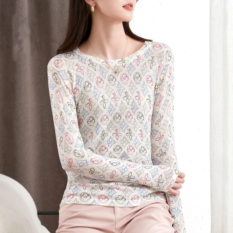 

Popular Knitted Sweaters 2024 New Bottoming Shirts for Women Long-sleeved Thin Tops Autumn Winter High-end Early Autumn Sweaters