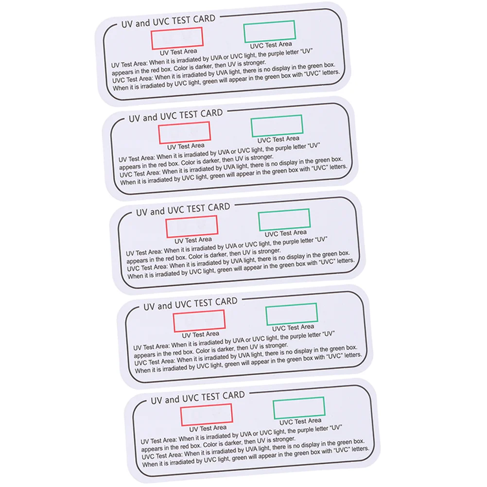 

5 Pcs UV Test Papers for Uvc-uva Cards Light Identifying Testing Strip Indoor Effect Tester
