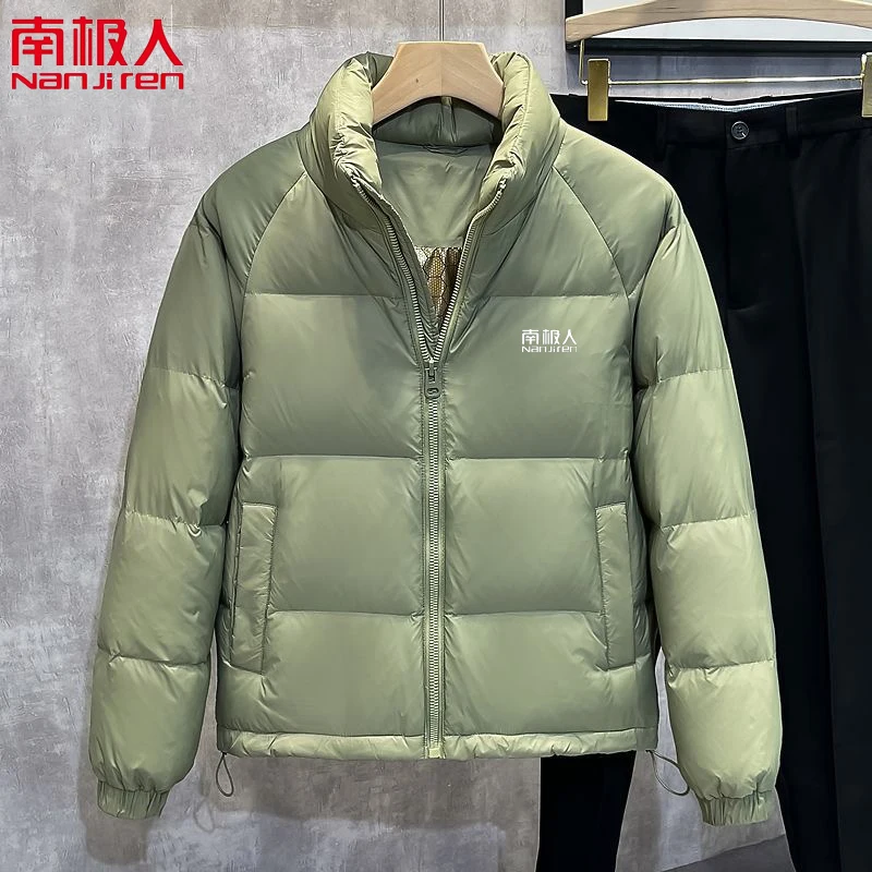 Antarctic short down jacket men's padded stand collar black gold fall-winter 2025 new couples jacket