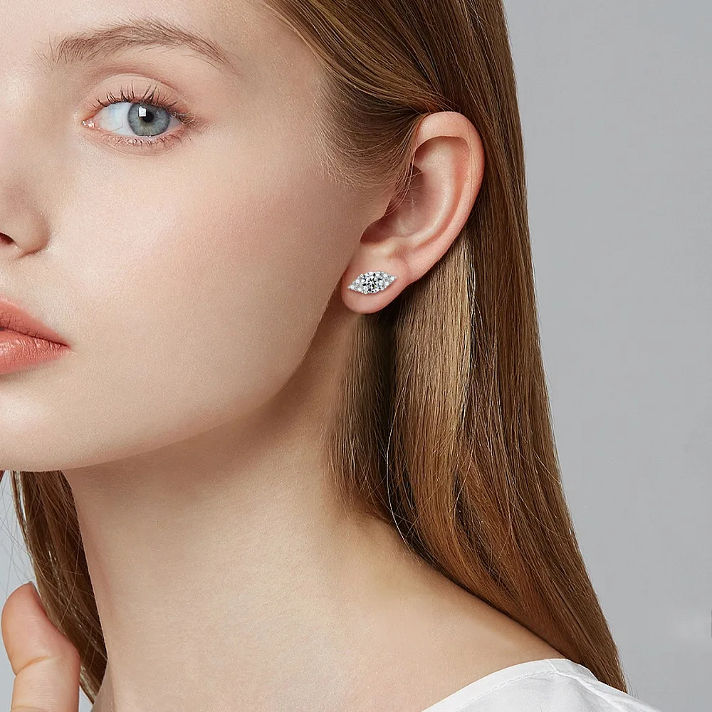Apexelle Brand Trendy Jewelry 925 Sterling Silver Stud Earrings Classic Inlaid Zircon Earrings For Women Fine Jewelry