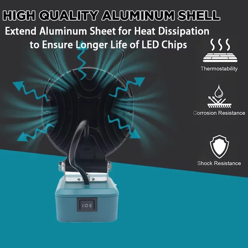 BAT618 أداة أجزاء لبوش 18 فولت بطارية ليثيوم أيون العمل ضوء المصباح مشاعل الشعلة الكهربائية الأضواء USB TypeC قوة البنك BAT610G