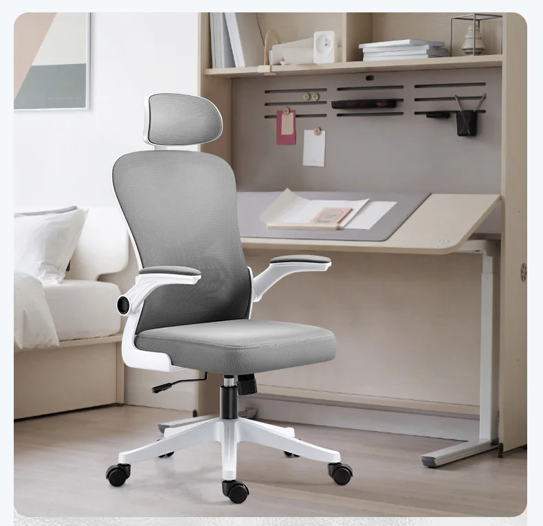 Comfortable Gamer Massage Adjustable Headrest Flip Armrest Fabric Mesh Ergonomic Swivel Modern Lift Office Computer Chair