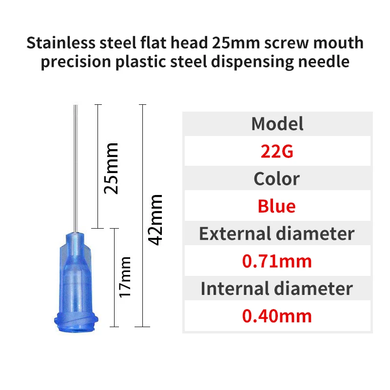 10G-30G 25 mm Dosiernadel 1 Zoll Edelstahl-Dosiernadel Spiralmund-Klebernadel zum Befüllen von E-Flüssigkeiten und Kleber