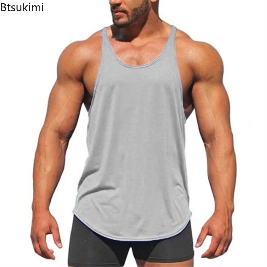 

Men's Sleeveless Fitness Bottom Shirt Pure Cotton Fitness Sports Bottom Shirt Summer New Breathable Workout Sleeveless Tank Tops