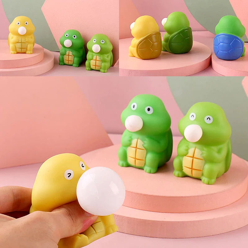 Animal Cute Anti-Stress Ball Decompression Telescopic dinosaur baby  blowing bubbles Abraact Soft Sticky Squishi Stress J107